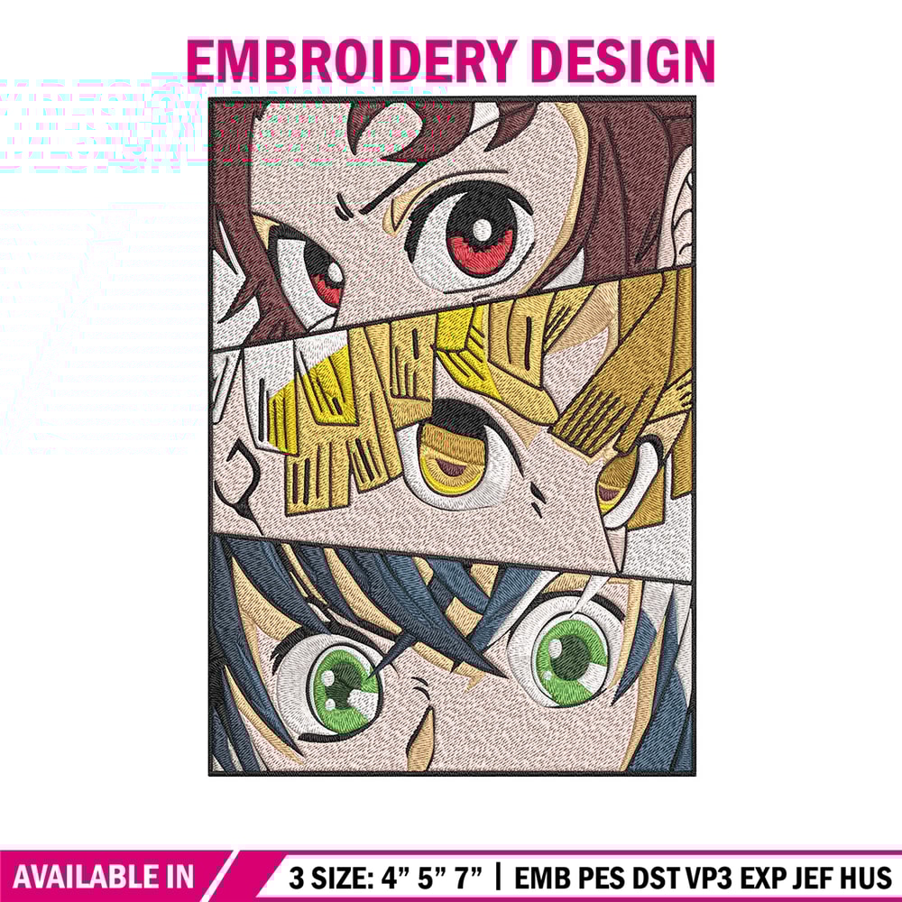 Tanjiro friends Embroidery Design, Demon slayer Embroidery,Embroidery File,Anime Embroidery,Anime shirt,Digital download.jpg