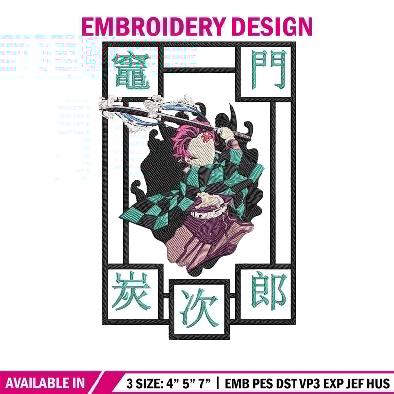 Tanjiro kamado Embroidery Design,Demon slayer Embroidery, Embroidery File,Anime Embroidery, Anime shirt,Digital download.jpg