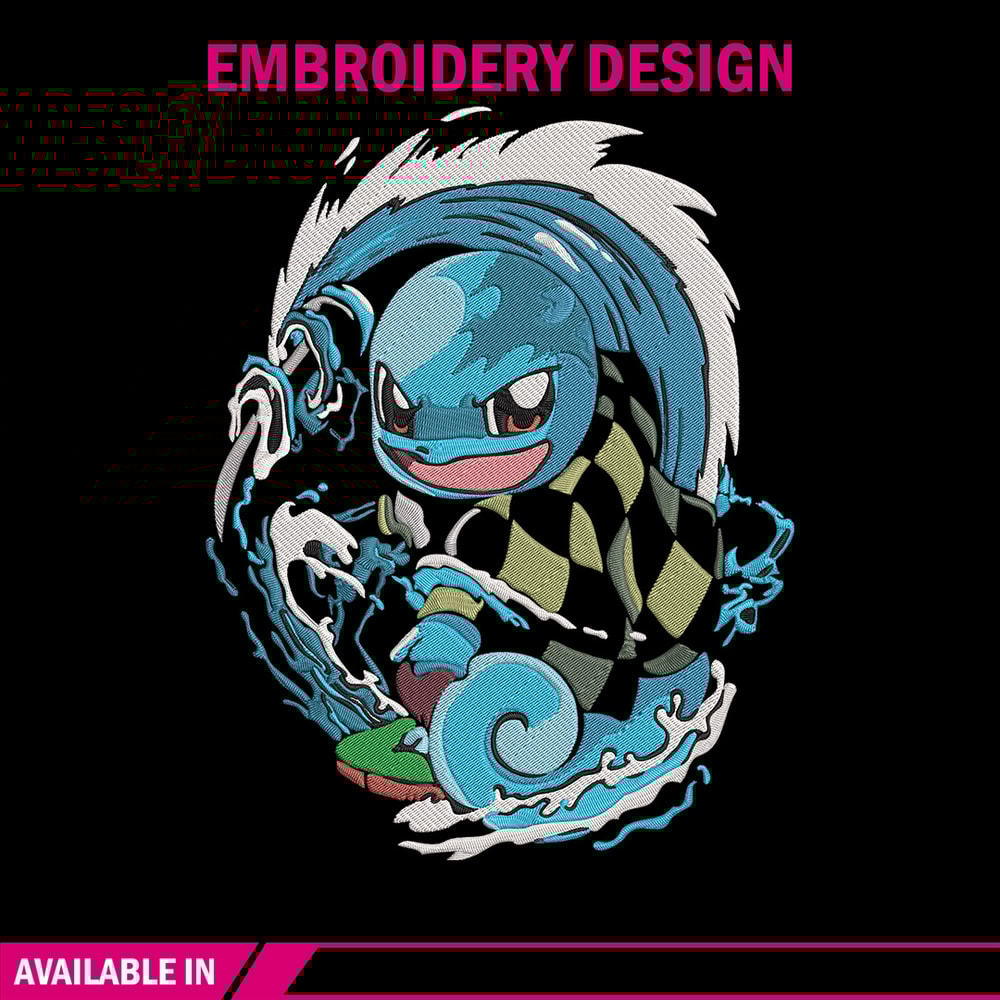 Tanjiro x Squirtle Embroidery Design, Pokemon Embroidery, Embroidery File, Anime Embroidery,Anime shirt,Digital download.jpg