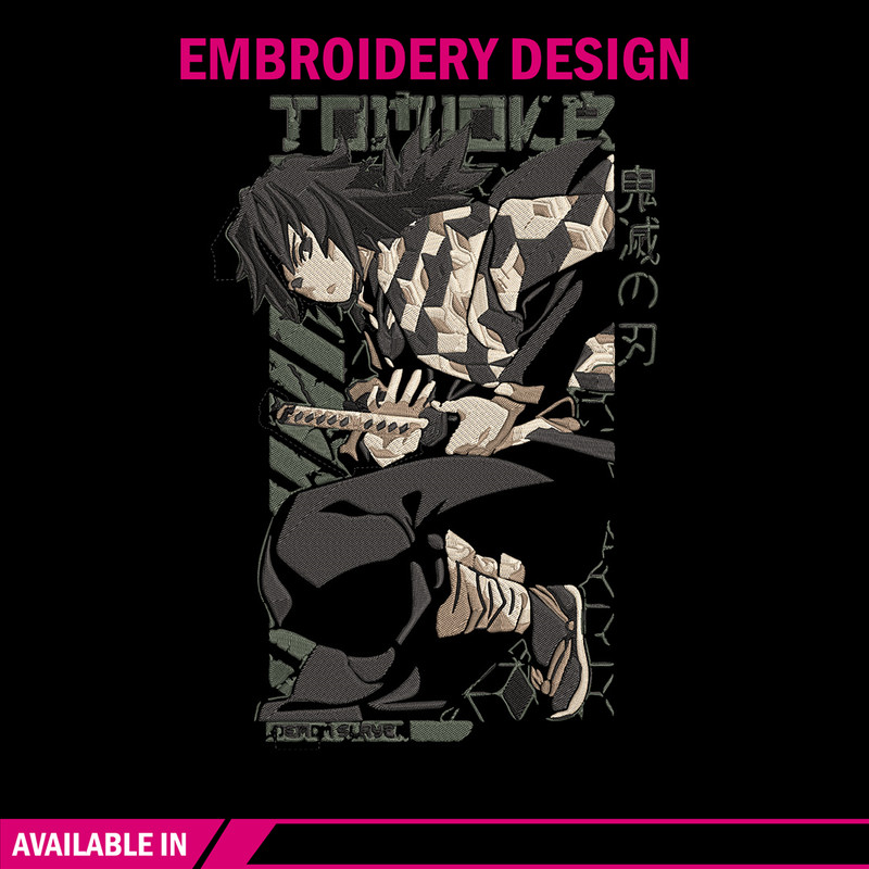 Tomioka poster Embroidery Design, Demon slayer Embroidery, Embroidery File, Anime Embroidery, Digital download.jpg