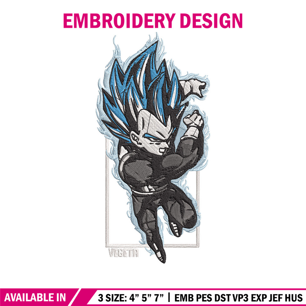 Vegeta poster Embroidery Design, Dragonball Embroidery, Embroidery File, Anime Embroidery, Anime shirt, Digital download.jpg