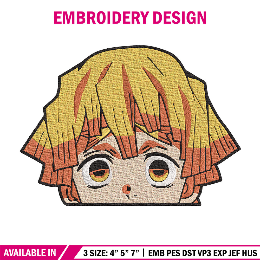 Zenitsu Peeker Embroidery Design, Demon slayer Embroidery, Embroidery File, Anime Embroidery,Anime shirt,Digital download.jpg