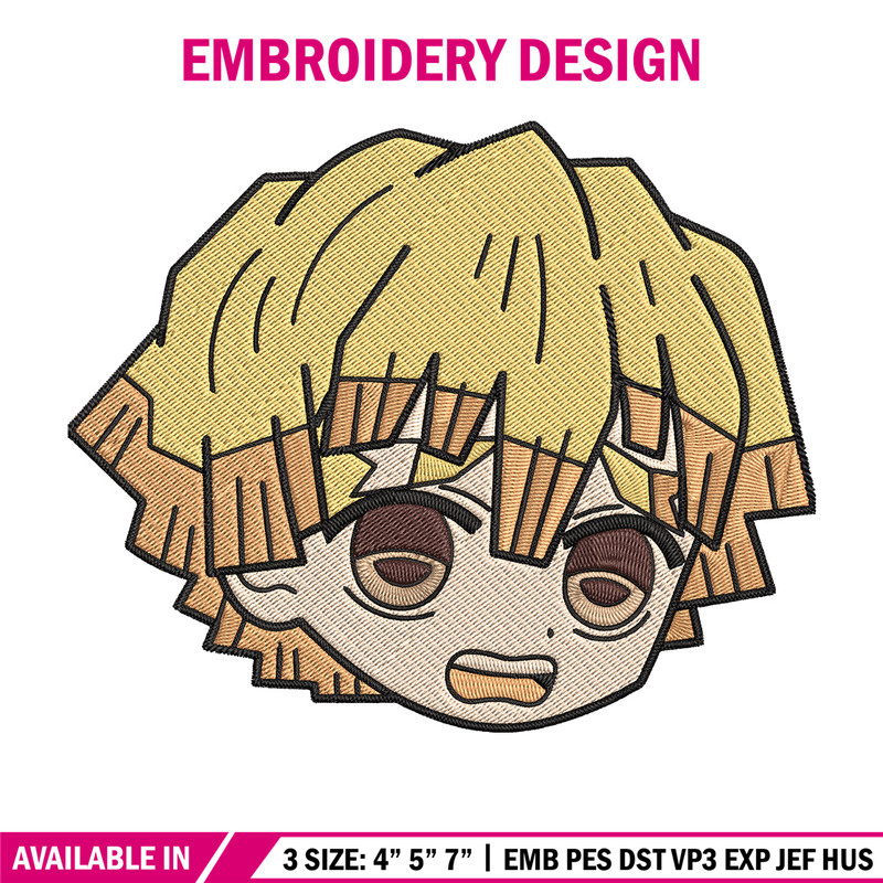 Zenitsu sticker Embroidery Design, Demon slayer Embroidery, Embroidery File, Anime Embroidery, Digital download.jpg