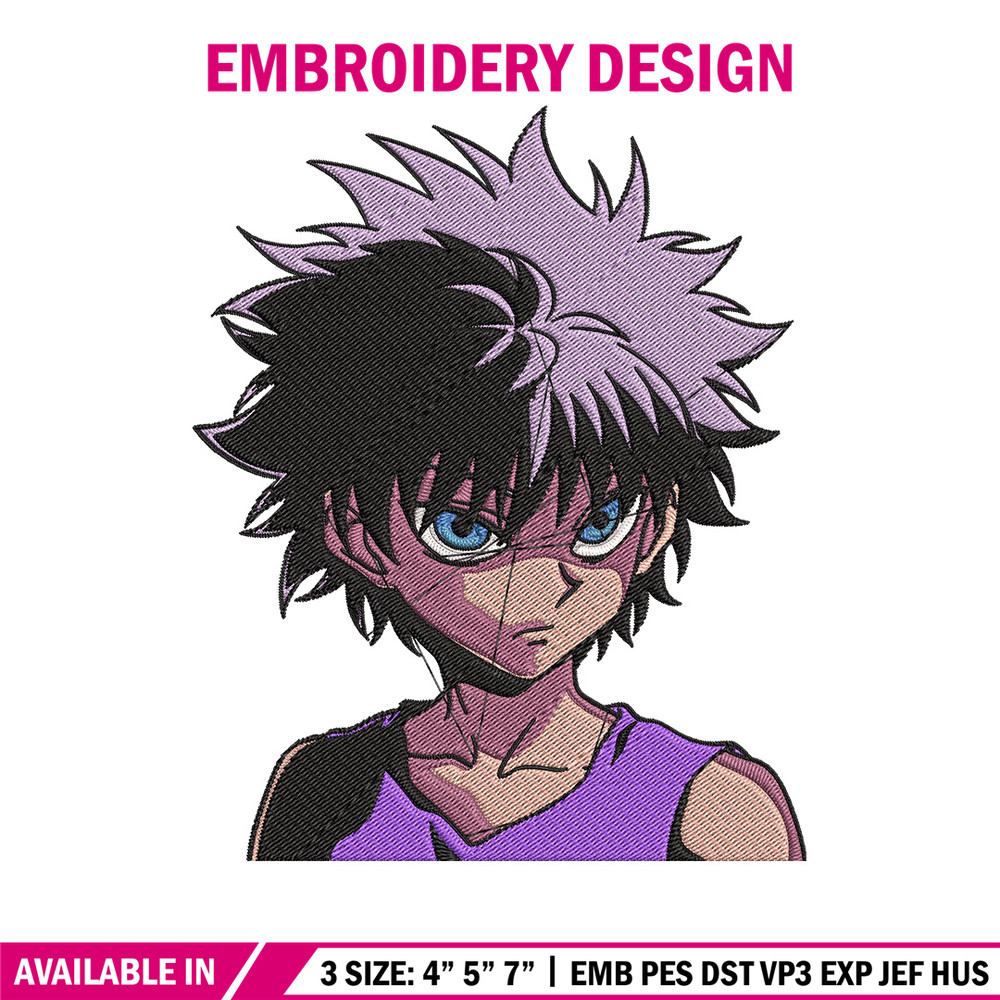 Zoldyck Killua Embroidery Design, Hxh Embroidery,Embroidery File, Anime Embroidery, Anime shirt, Digital download..jpg