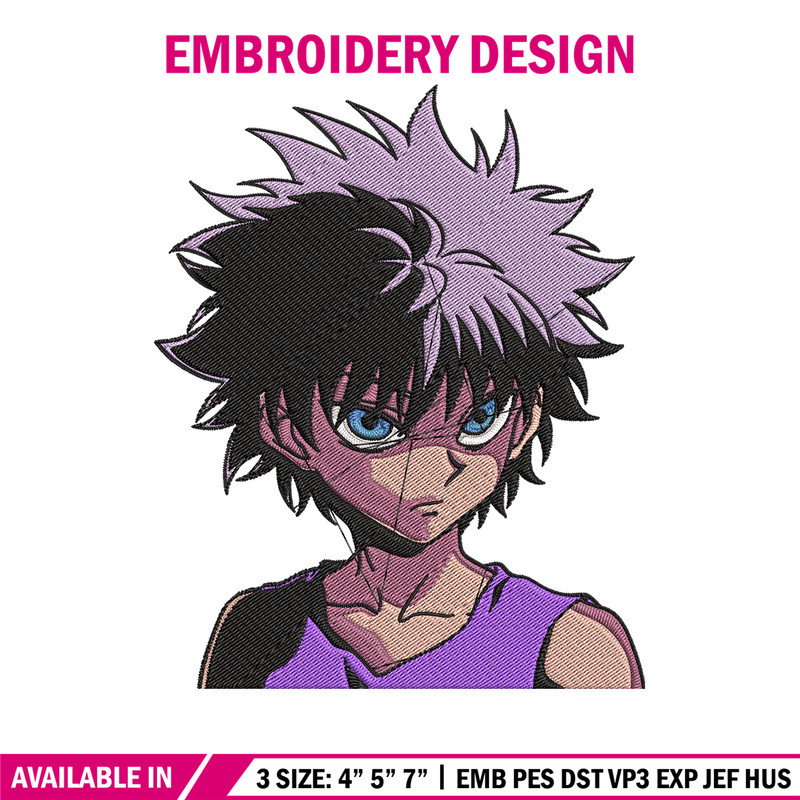 Zoldyck Killua Embroidery Design, Hxh Embroidery,Embroidery File, Anime Embroidery, Anime shirt, Digital download..jpg
