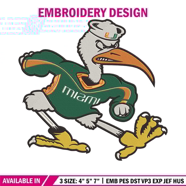 Hurricanes mascot embroidery design, NCAA embroidery, Sport embroidery, logo sport embroidery, Embroidery design.jpg