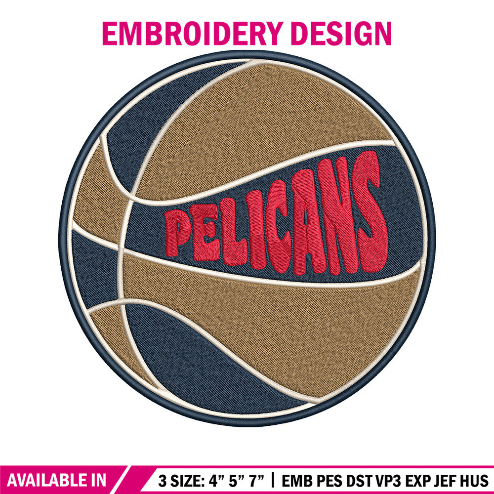 Orleans Pelicans logo embroidery design,NBA embroidery,Sport embroidery,Embroidery design, Logo sport embroidery.jpg