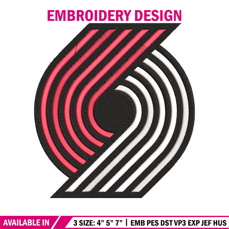 Portland Trail Blazers logo embroidery design,NBA embroidery, Sport embroidery, Embroidery design,Logo sport embroidery.jpg