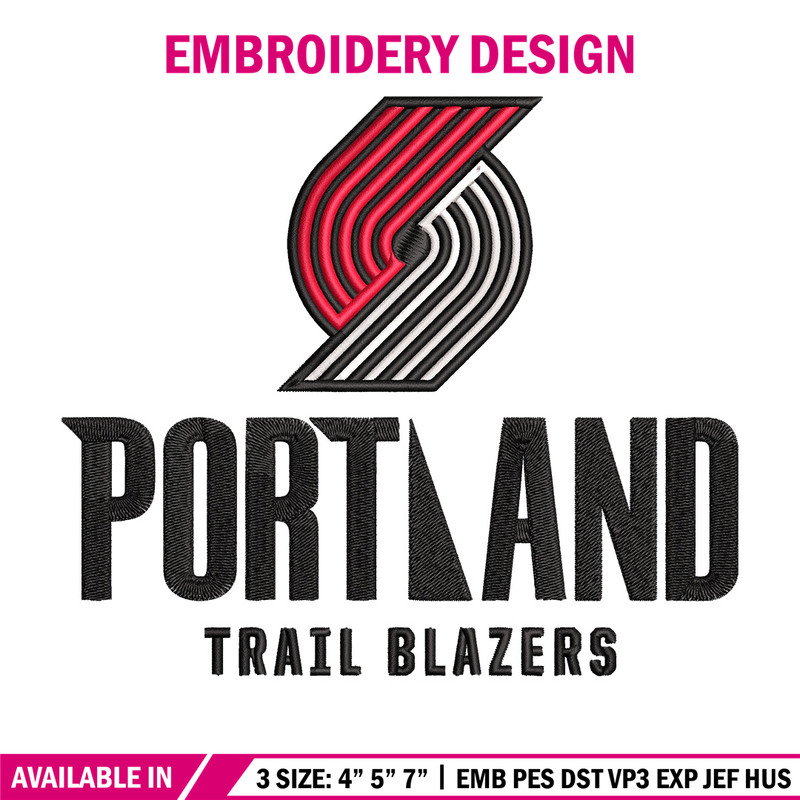 Portland Trail Blazers logo embroidery design,NBA embroidery,Sport embroidery, Embroidery design,Logo sport embroidery.jpg