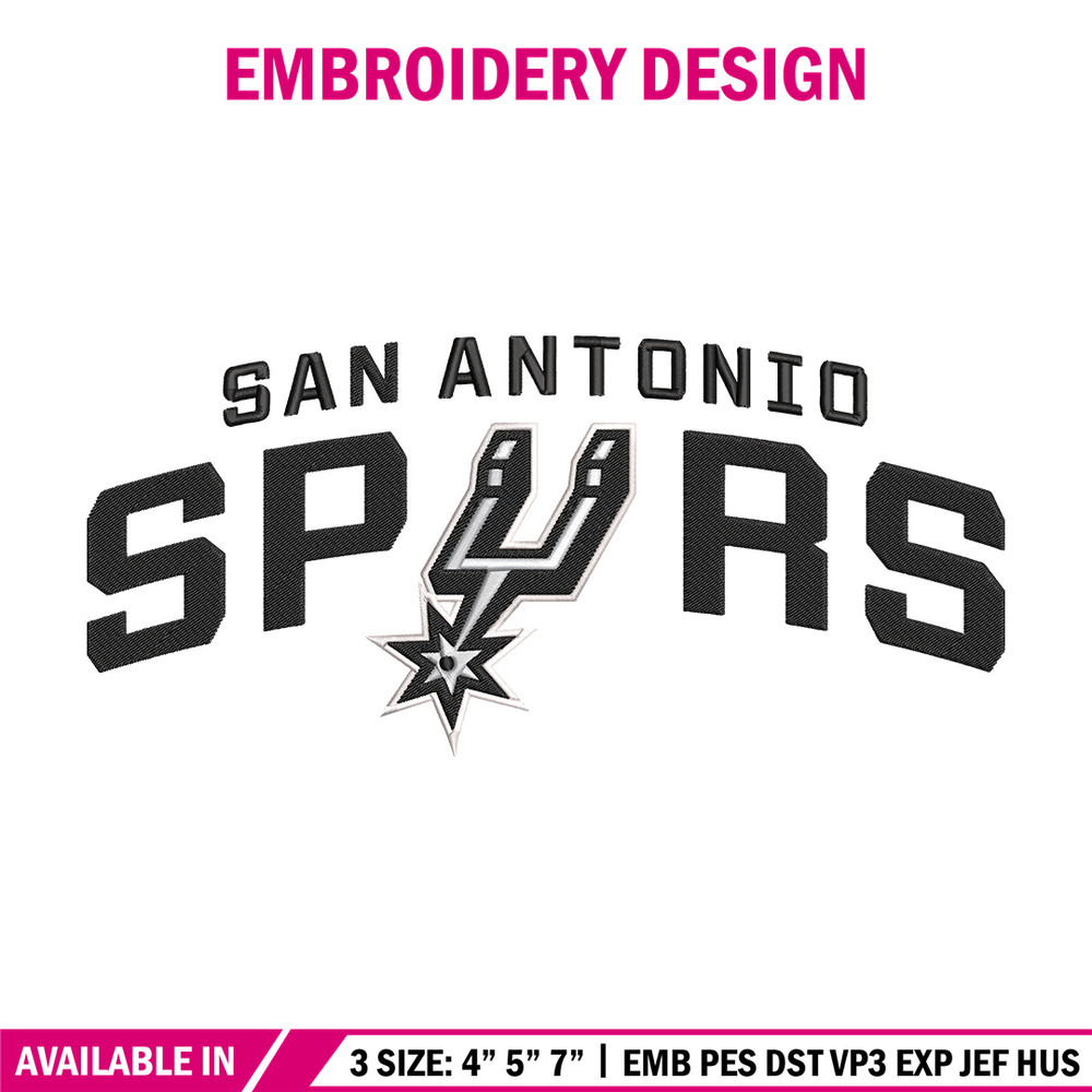 San Antonio Spurs Logo embroidery design, NBA embroidery, Sport embroidery, Embroidery design, Logo sport embroidery..jpg