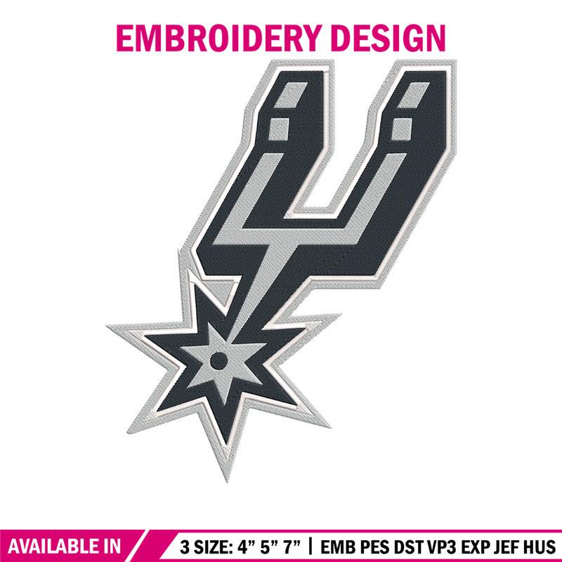 San Antonio Spurs logo embroidery design, NBA embroidery, Sport embroidery, Embroidery design, Logo sport embroidery.jpg