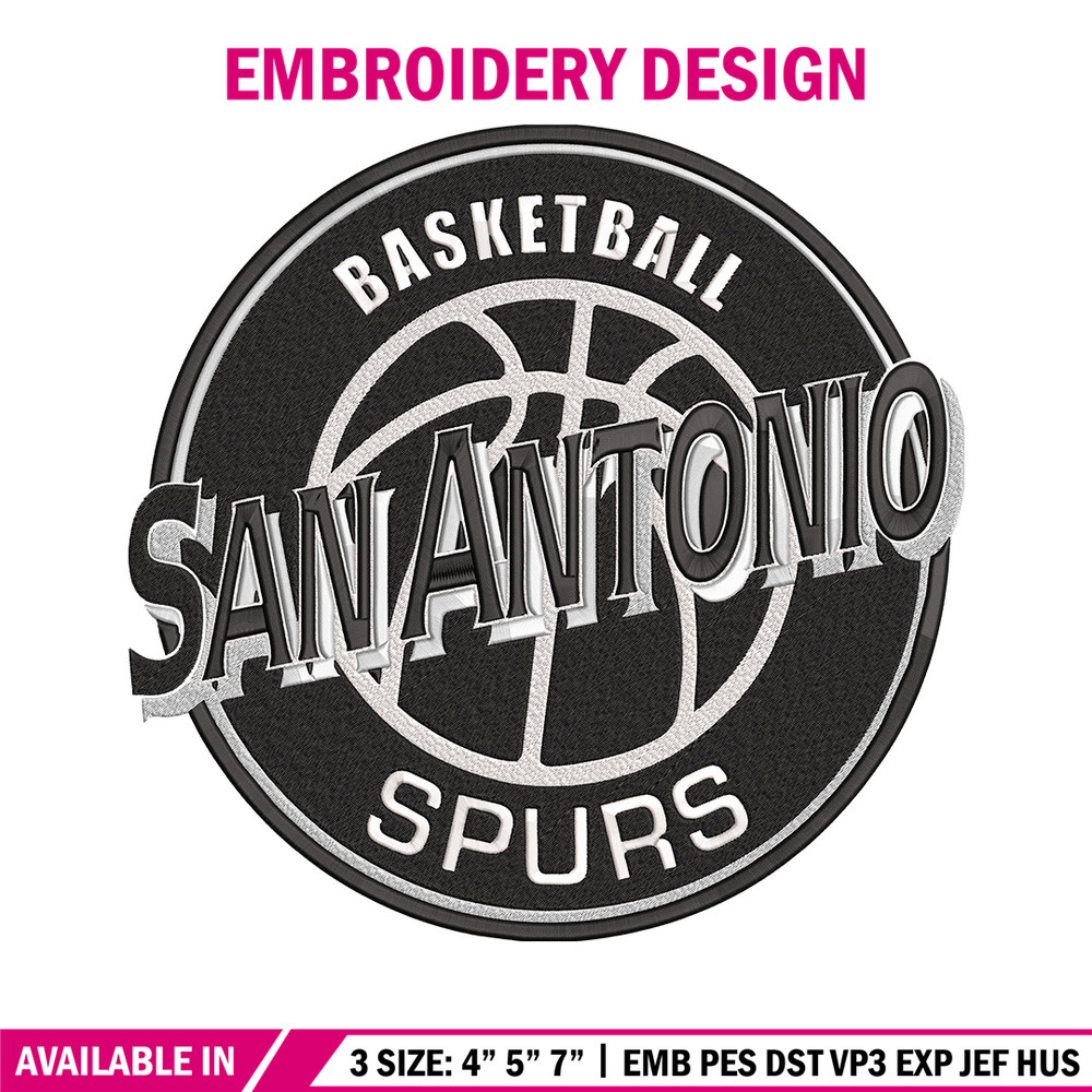 San Antonio Spurs logo embroidery design, NBA embroidery,Embroidery design,Logo sport embroidery, Sport embroidery.jpg