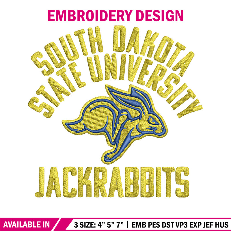 South Dakota State logo embroidery design, NCAA embroidery, Embroidery design, Logo sport embroidery, Sport embroidery..jpg