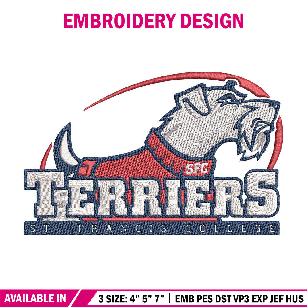 St. Francis College mascot embroidery design, NCAA embroidery,Embroidery design,Logo sport embroidery,Sport embroidery.jpg