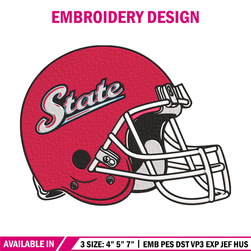 State helmet embroidery design, NCAA embroidery, Embroidery design, Logo sport embroidery, Sport embroidery.jpg