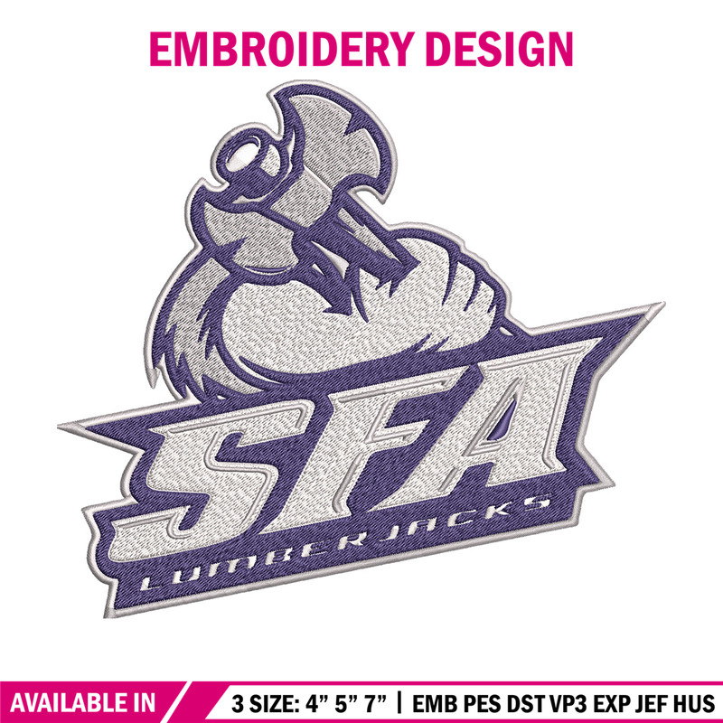 Stephen F Austin State logo embroidery design, NCAA embroidery, Sport embroidery,Logo sport embroidery,Embroidery design.jpg