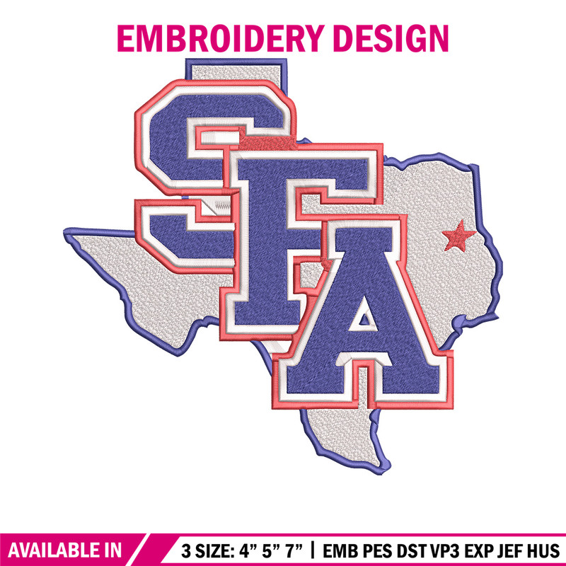 Stephen F. Austin logo embroidery design,NCAA embroidery,Embroidery design, Logo sport embroidery, Sport embroidery.jpg