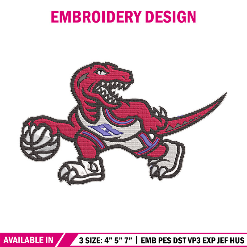 Toronto Raptors mascot embroidery design, NBA embroidery, Sport embroidery, Embroidery design, Logo sport embroidery.jpg