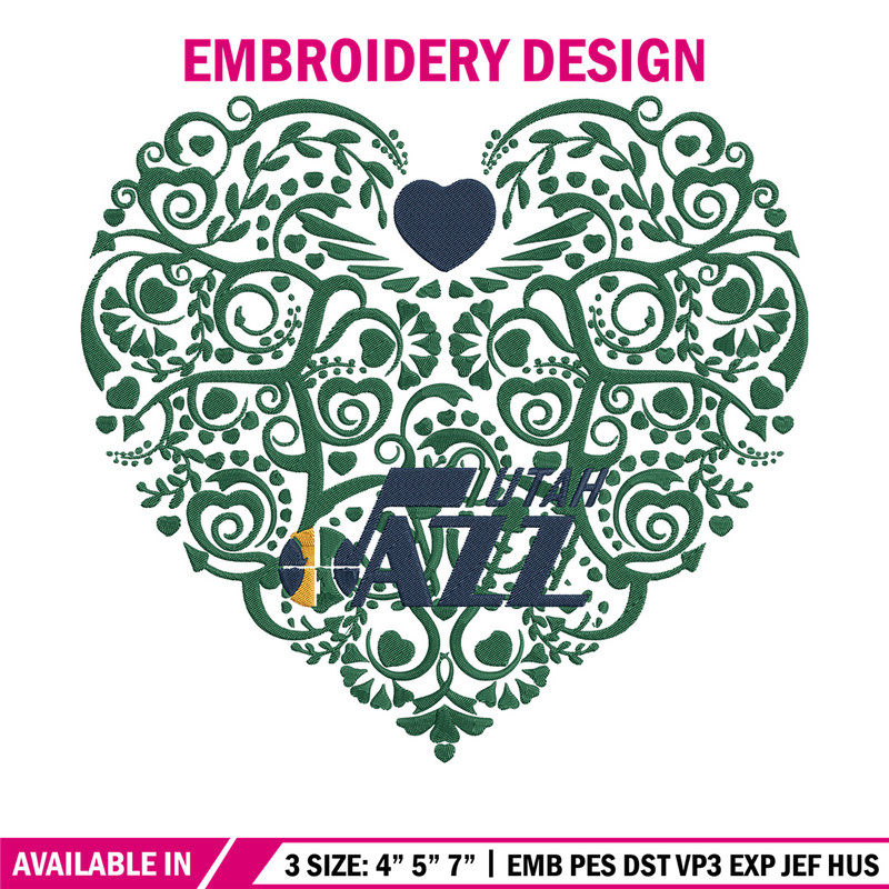 Utah Jazz heart embroidery design, NBA embroidery, Sport embroidery, Embroidery design, Logo sport embroidery.jpg