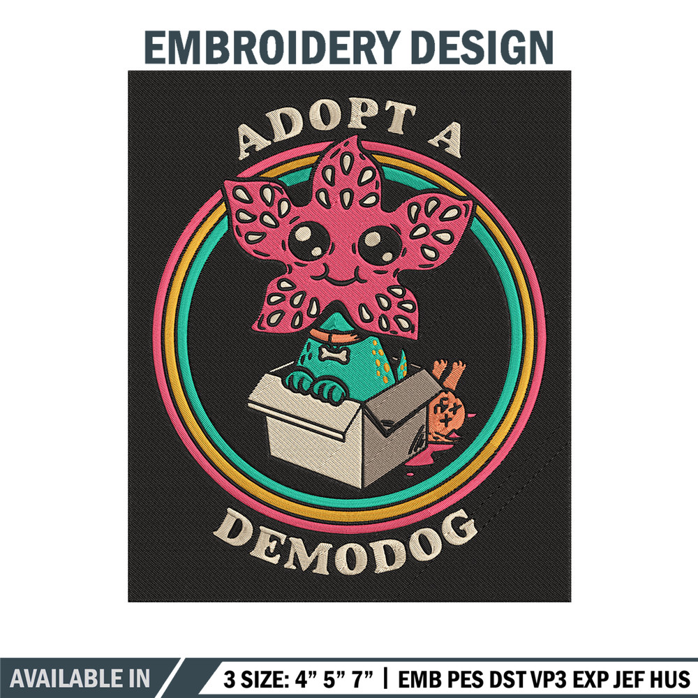 Adpot a demodog Embroidery Design, Demodog Embroidery, Embroidery File, Anime Embroidery, Anime shirt, Digital download.jpg