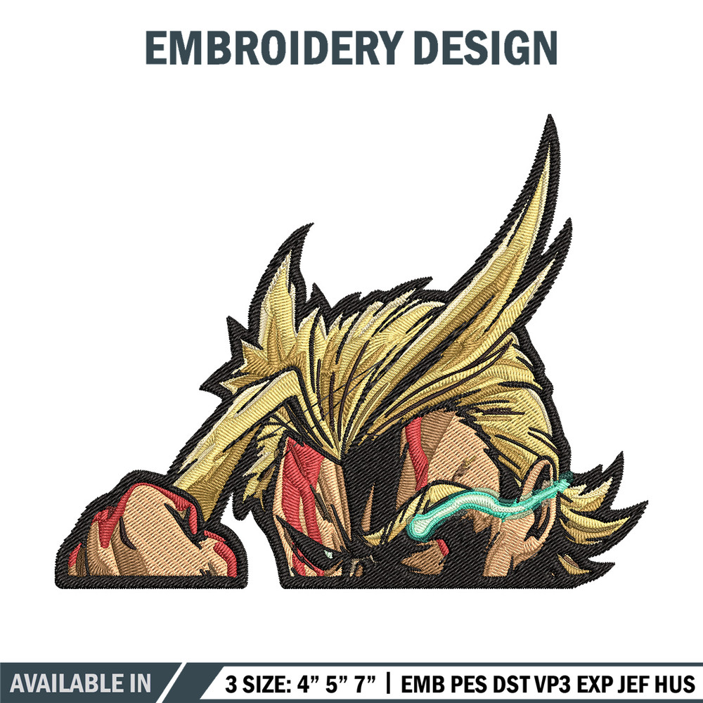 All Might Embroidery Design, Mha Embroidery, Embroidery File, Anime Embroidery, Anime shirt, Digital download.jpg