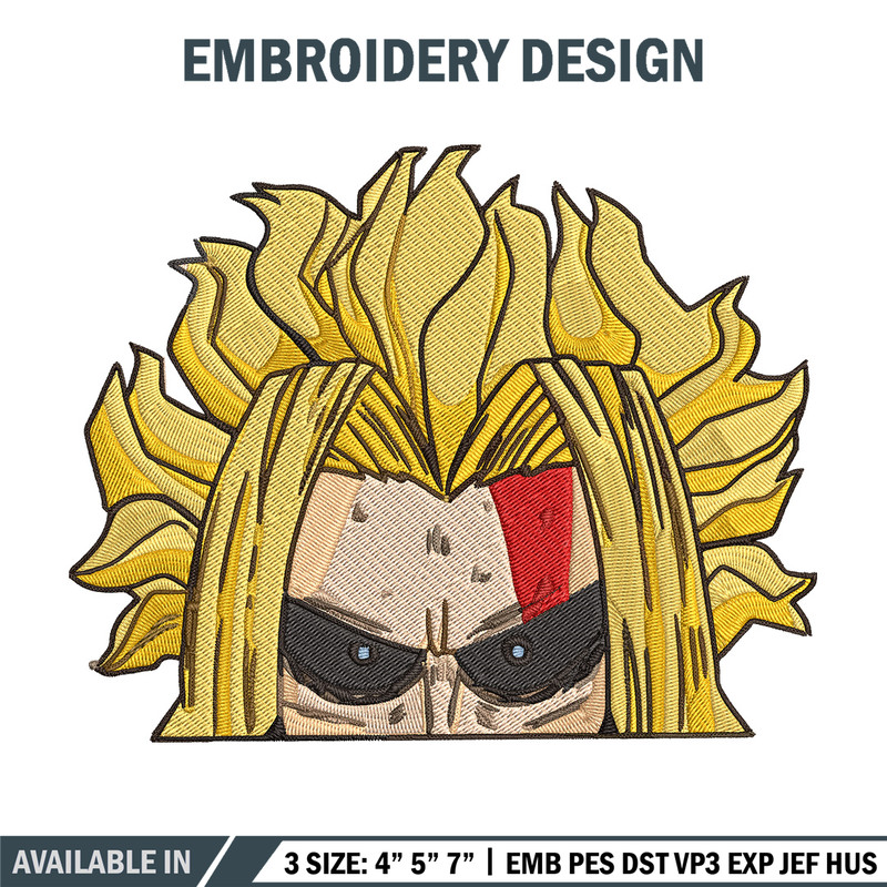 All Might Peeker Embroidery Design, Mha Embroidery, Embroidery File, Anime Embroidery, Anime shirt, Digital download.jpg