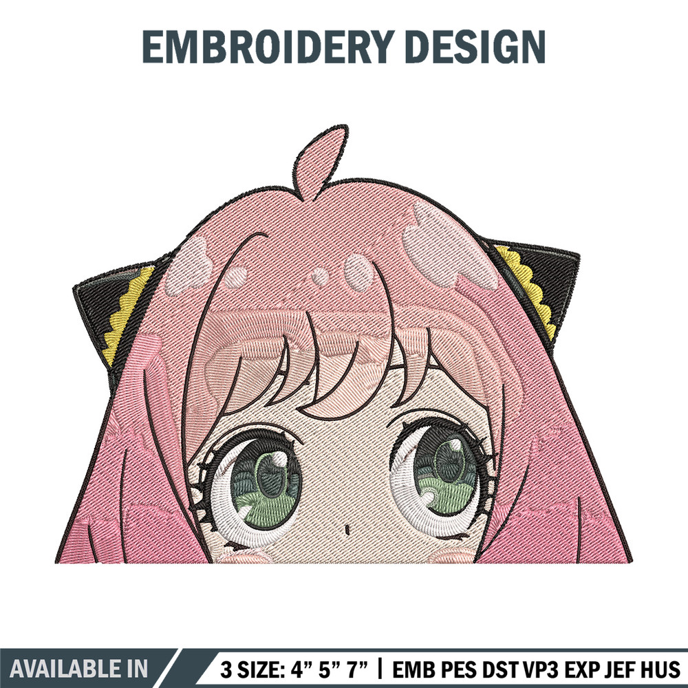 Anya Peek Embroidery Design, Spy x family Embroidery, Embroidery File, Anime Embroidery, Anime shirt, Digital download..jpg