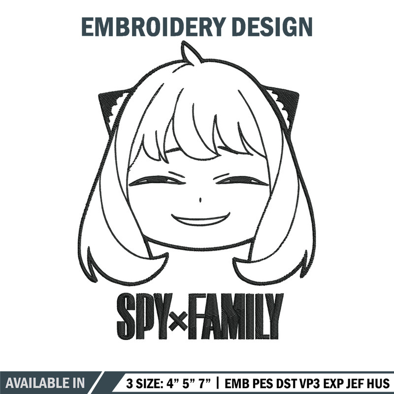 Anya smile Embroidery Design, Spy x family Embroidery, Embroidery File, Anime Embroidery, Anime shirt,Digital download.jpg