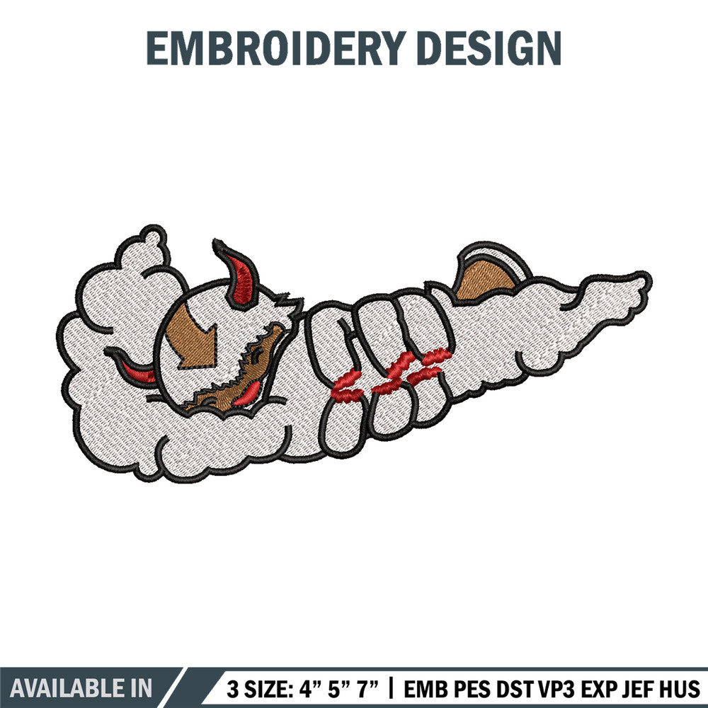 Appa x Nike embroidery design, avatar cartoon embroidery, nike design, Logo shirt, cartoon shirt, digital download.jpg