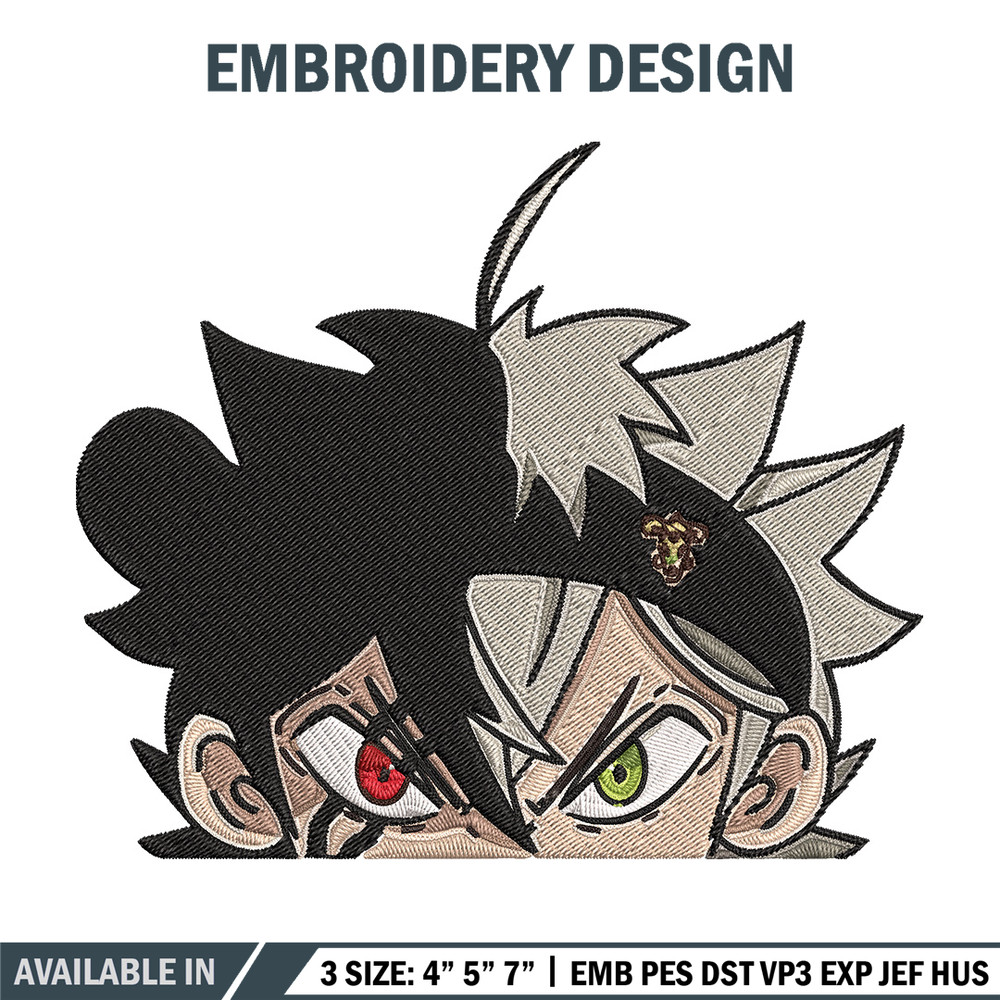 Asta Peeker Embroidery Design, Black clover Embroidery, Embroidery File, Anime Embroidery, Anime shirt,Digital download.jpg