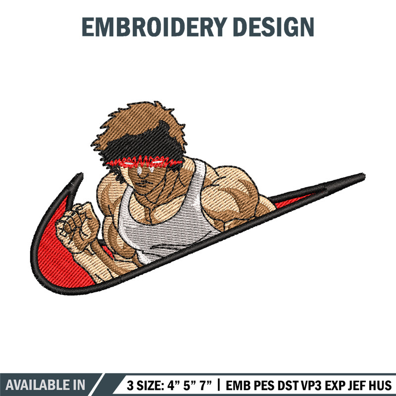 Baki angry face nike embroidery design, Baki embroidery, Nike design, anime design, anime shirt, Digital download.jpg