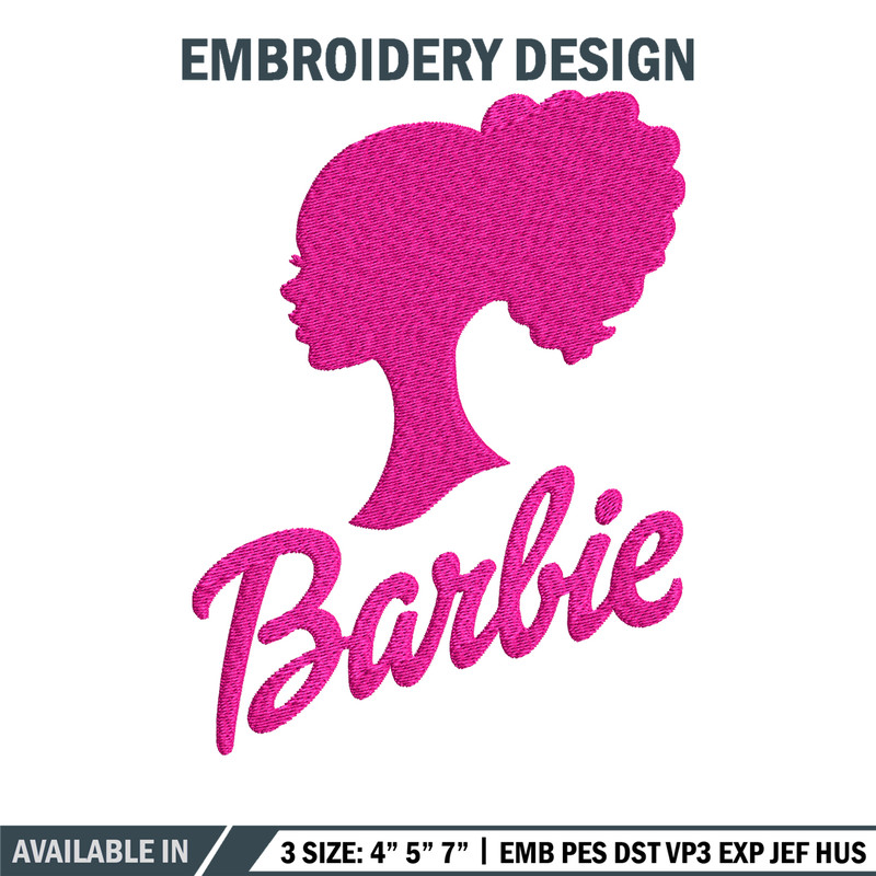 Barbie logo and her Embroidery, Barbie logo Embroidery, logo design, Embroidery File, logo shirt, Digital download..jpg
