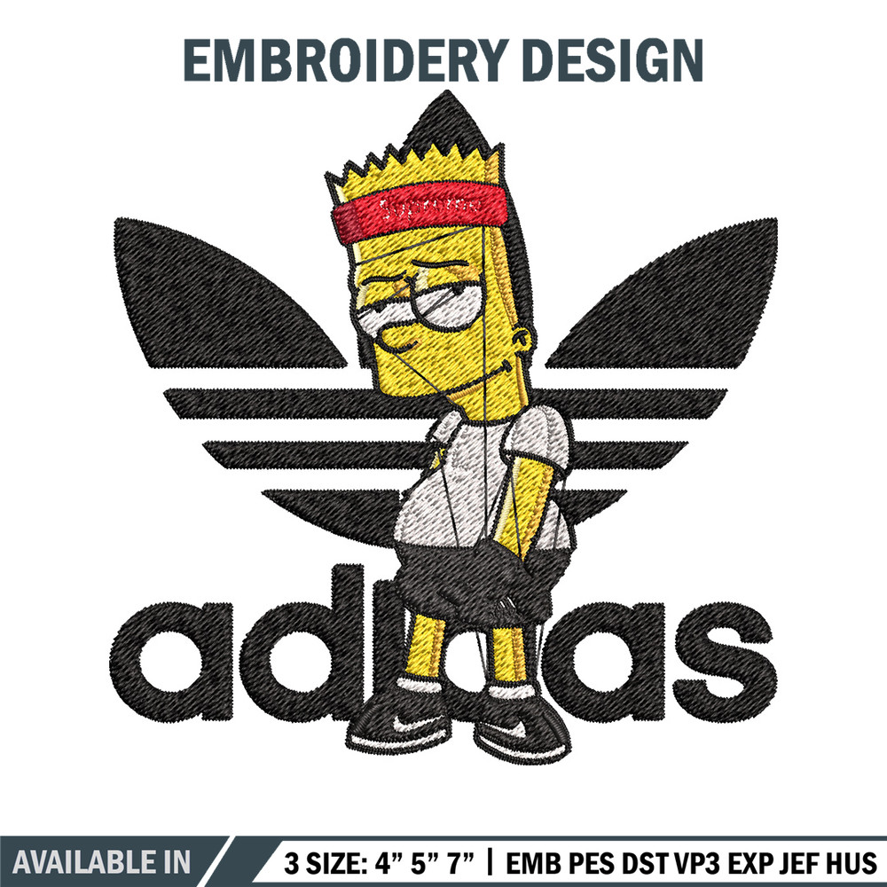Bart adidas Embroidery Design, Adidas Embroidery, Embroidery File, Brand Embroidery, Logo shirt, Digital download.jpg