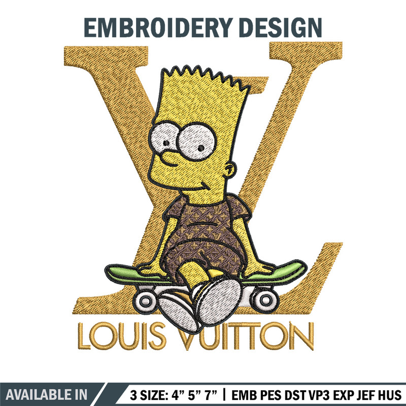 Bart simpson lv Embroidery Design, LV Embroidery, Embroidery File, Logo shirt, Sport Embroidery, Digital download.jpg