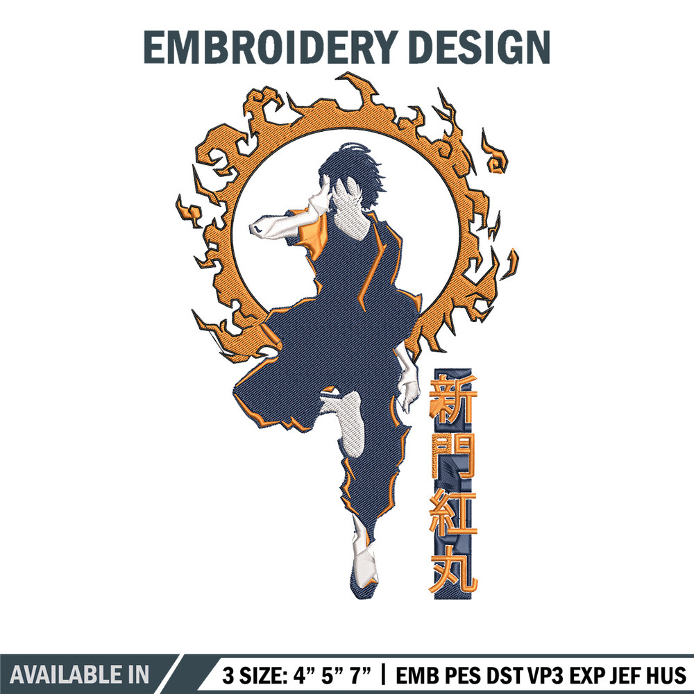 Benimaru Embroidery Design, Enen no Shouboutai Embroidery,Embroidery File,Anime Embroidery,Anime shirt,Digital download..jpg