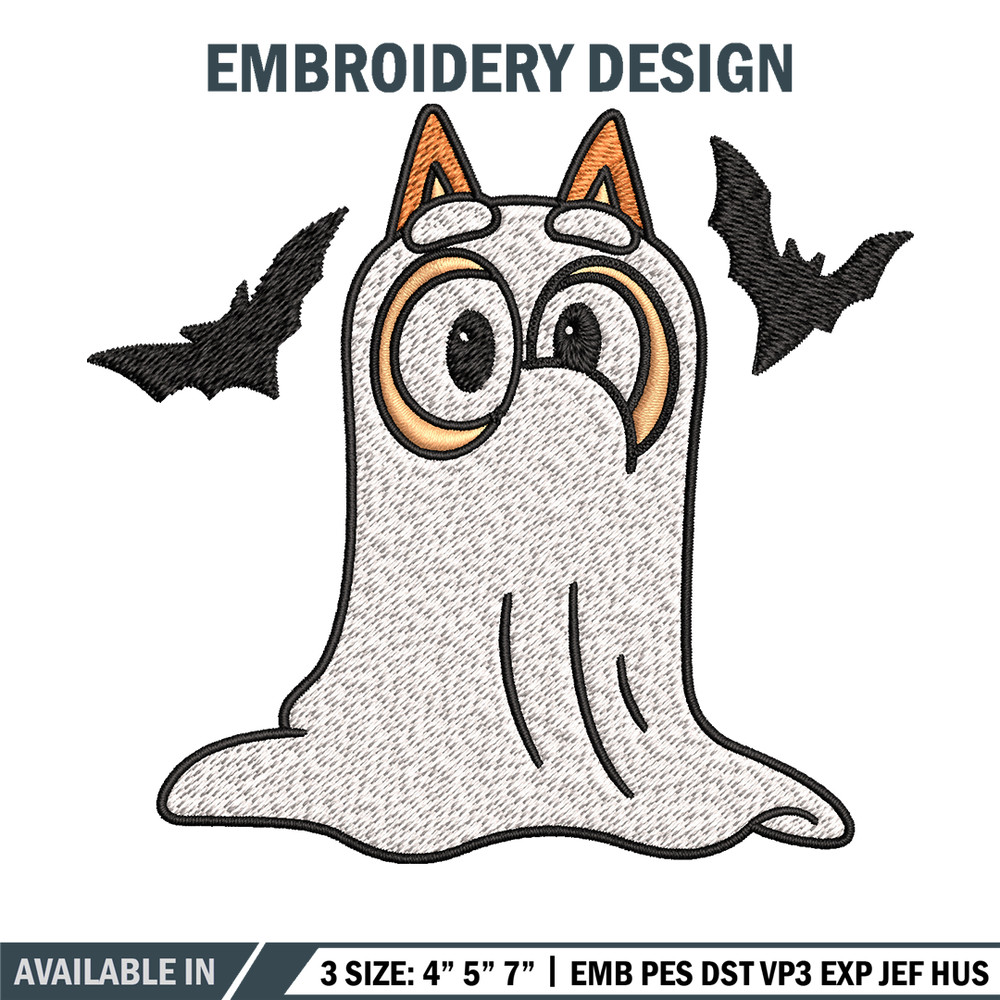 Bingo Ghost Halloween Embroidery design, Halloween Embroidery, cartoon design, Embroidery File, Digital download..jpg