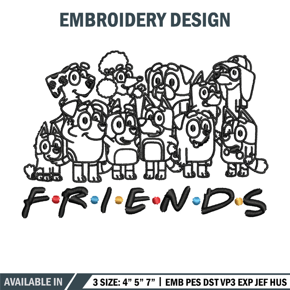 Bluey family Coloring Pages Embroidery, Bluey Embroidery, Embroidery File, cartoon design, logo shirt, Digital download..jpg