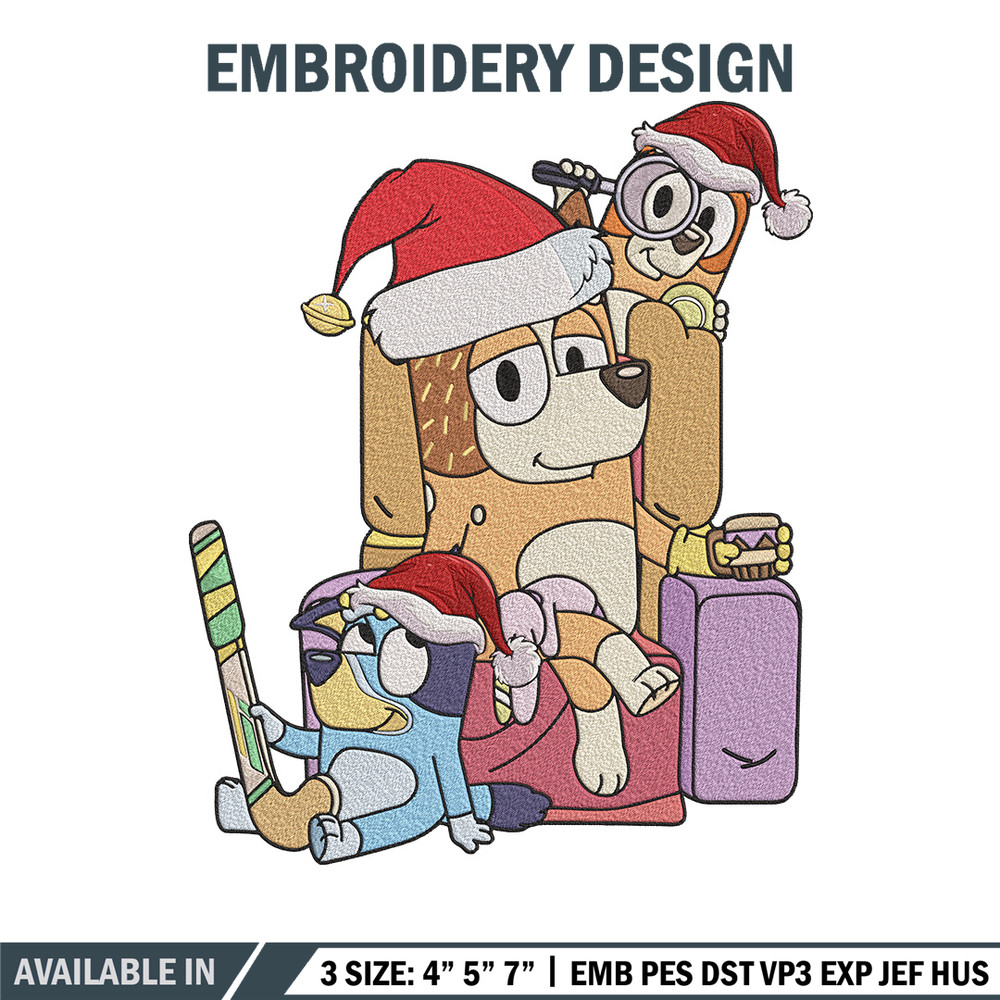 Bluey family Embroidery Design, Bluey Embroidery, Embroidery File, Chrismas Embroidery,Anime shirt, Digital download..jpg