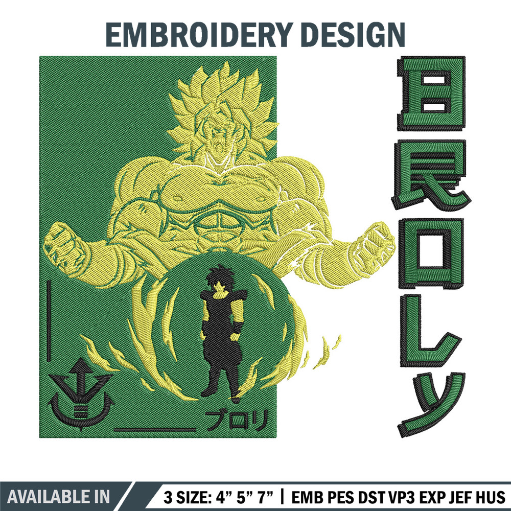 Broly poster Embroidery Design, Dragonball Embroidery, Embroidery File, Anime Embroidery, Anime shirt, Digital download.jpg