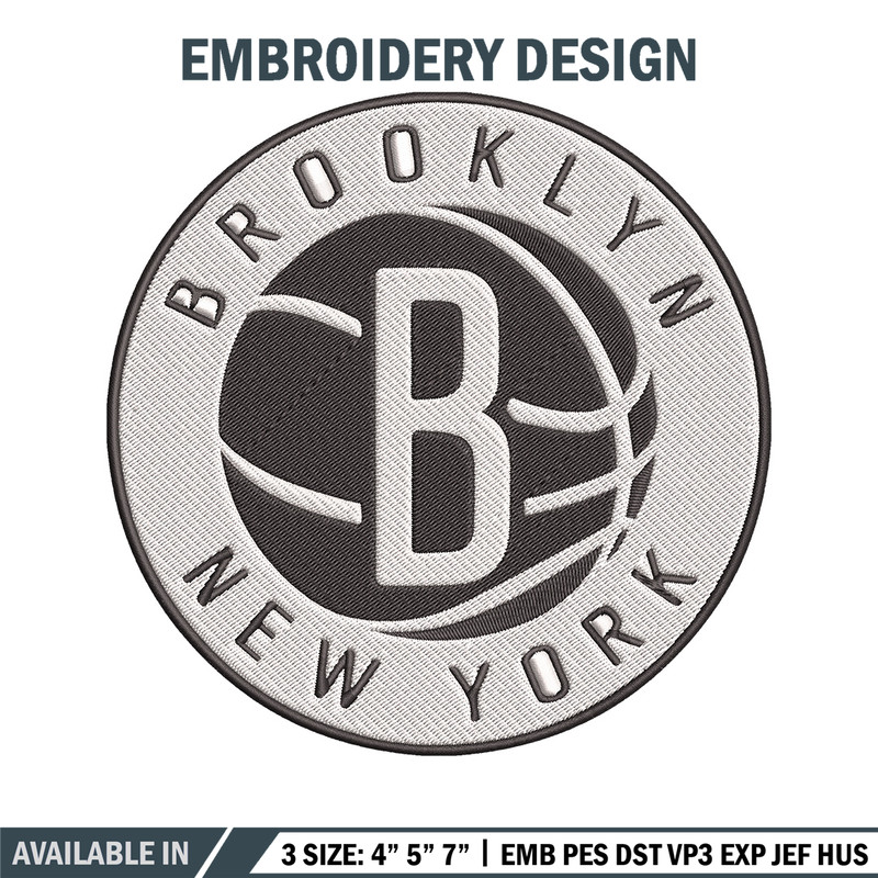 Brooklyn Nets Basketball embroidery design, NBA embroidery,Sport embroidery, Logo sport embroidery, Embroidery design.jpg