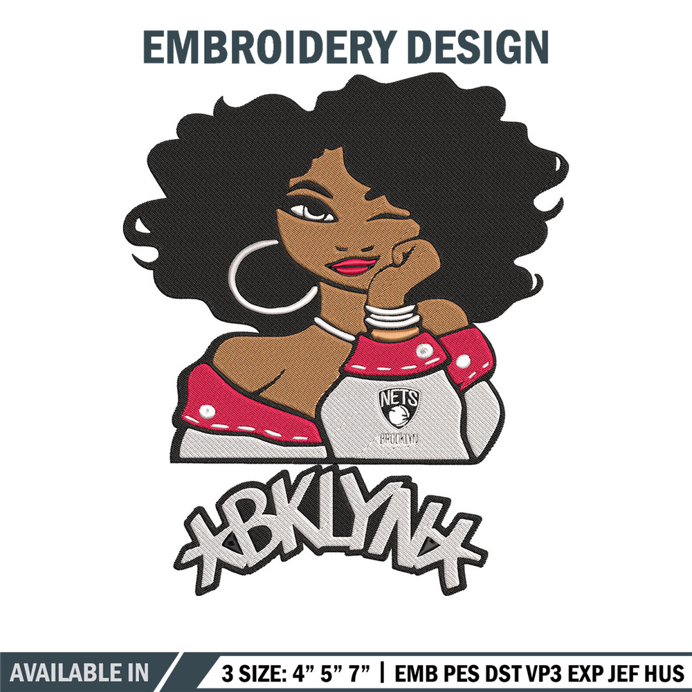 Brooklyn Nets girl embroidery design, NBA embroidery, Sport embroidery, Logo sport embroidery, Embroidery design..jpg