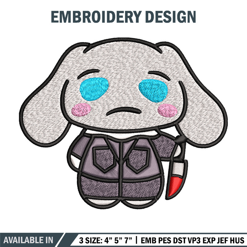 Bunny horror cartoon Embroidery design, Bunny horror Embroidery, logo design, Embroidery File, Instant download..jpg
