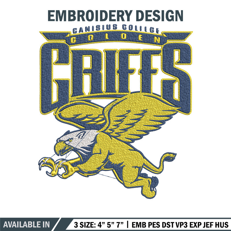 Canisius College logo embroidery design, Hockey embroidery, Sport embroidery, logo sport embroidery, Embroidery design.jpg