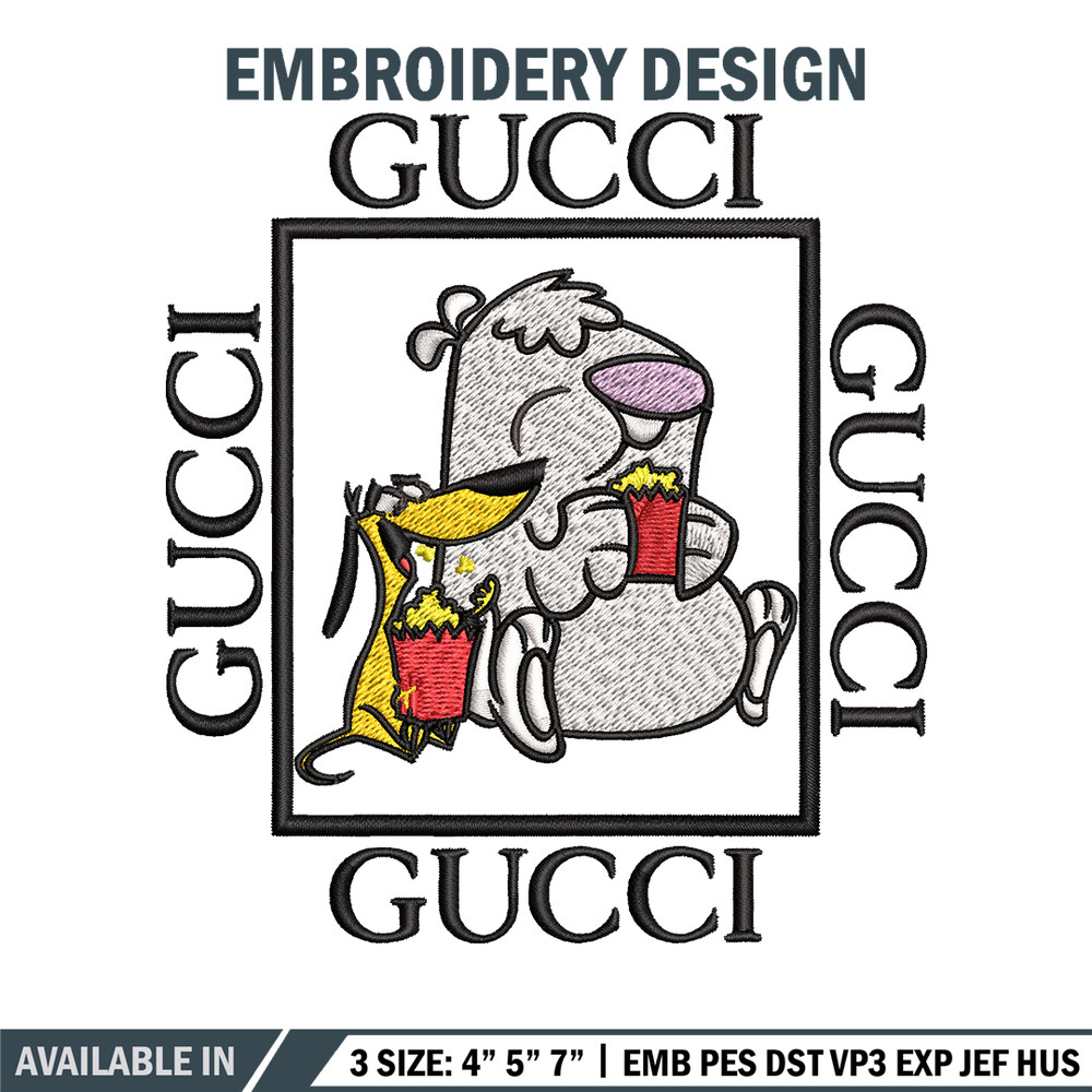 Cartoon Gucci Embroidery design, Cartoon Gucci Embroidery, cartoon design, Embroidery File, Gucci logo, Instant download.jpg