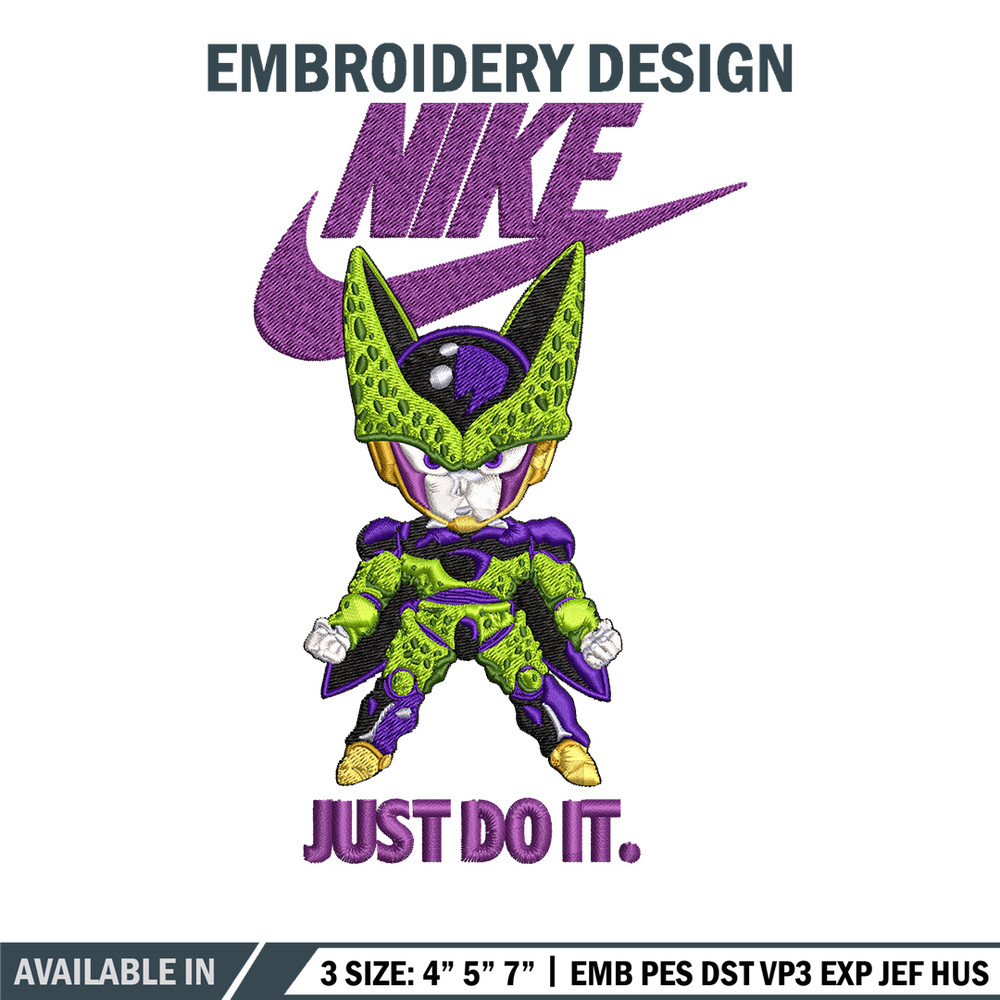 Cell dragon ball Embroidery design, dragon ball Embroidery, Nike design, Embroidery file, anime logo. Instant download..jpg