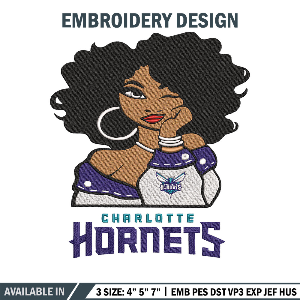 Charlotte Hornets girl embroidery design, NBA embroidery, Sport embroidery, Embroidery design, Logo sport embroidery..jpg