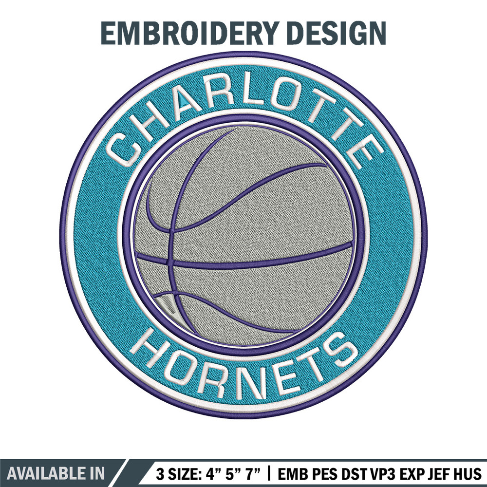 Charlotte Hornets Logo embroidery design, NBA embroidery, Sport embroidery, Embroidery design, Logo sport embroidery..jpg