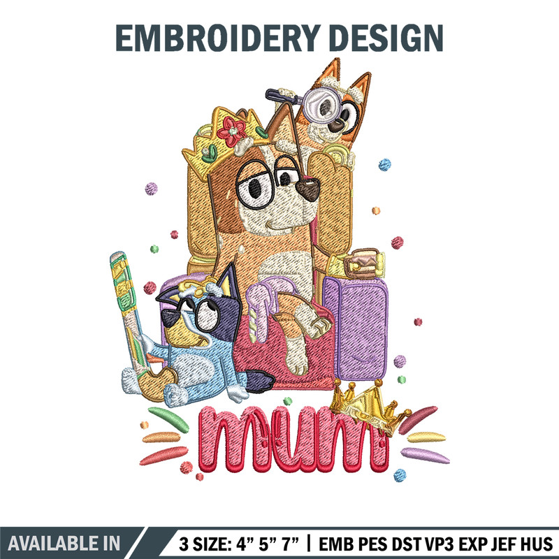 Chilli Heeler Embroidery, Bluey Mum cartoon Embroidery, Embroidery File, cartoon design, cartoon shirt, Digital download.jpg