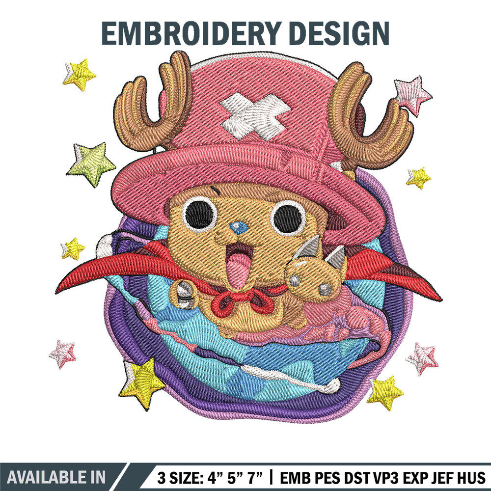 Chopper cute Embroidery Design,One piece Embroidery, Embroidery File, Anime Embroidery, Anime shirt, Digital download.jpg