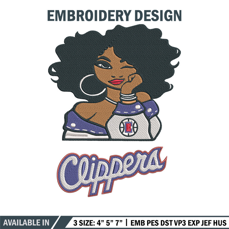 Clippers girl embroidery design, NBA embroidery,Sport embroidery,Embroidery design,Logo sport embroidery.jpg